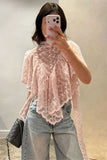 Floral Lace Ruffled Blouse