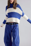 Striped Crew Neck Knit Sweater