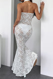 Sheer Lace Halter Casual Dress