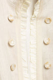 Ruffle Trim Military Collar Crop Jacket