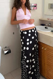 Tie-Back Halter Plaid Tank