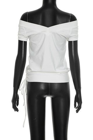 Off-Shoulder Tie-Side Crop Top