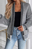 Open-Front Textured Knit Cardigan