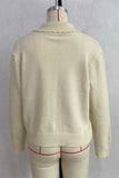 Argyle Bow Knit Collar Cardigan