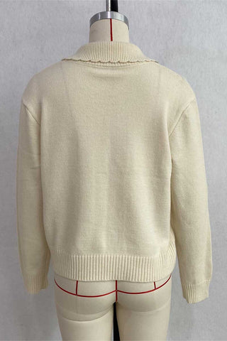 Argyle Bow Knit Collar Cardigan
