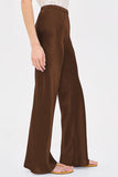 Satin Smocked Waist Wide-Leg Casual Pants