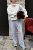 Mock Neck Zip-Front Bomber Jacket