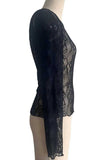 Sheer Lace Long Sleeve Crop Top