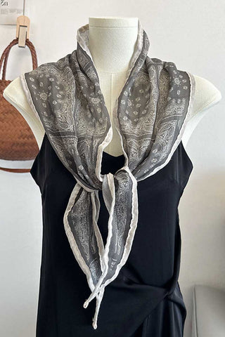 Sheer Paisley Print Skinny Scarf