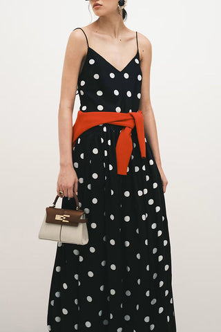 Sleeveless Polka Dot Casual Dress