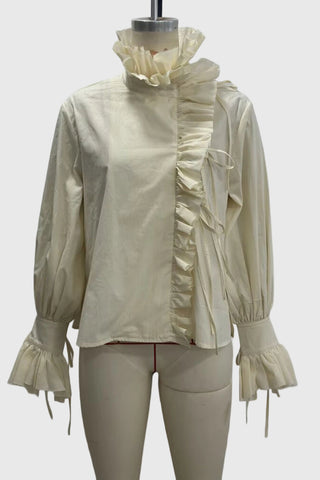 Ruffle Collar Long Sleeve Blouse