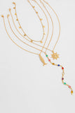 Multi-Layer Sun Fish Charm Necklace