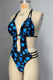 Cutout Print One-Piece Swimsuit