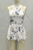 Halter Neck Peplum Tank Top