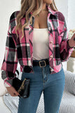 Plaid Button-Front Collared Jacket