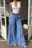 Drawstring Baggy Denim Pants