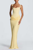 Square Neck Ruched Bodycon Casual Dress