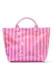 Striped Tote Bag with Glossy Finish