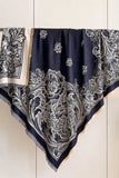 Paisley Print Fringed Square Scarf