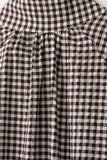 Plaid Mock Neck Drawstring Jacket