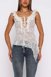 Lace-Up Asymmetrical Tank Top