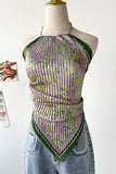 Pleated Halter Tank Top