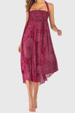 Mandala Print Tie-Waist Midi Dress