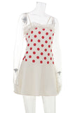 Lace Trim Polka Dot Spaghetti Strap Dress