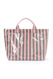 Striped Tote Bag with Glossy Finish