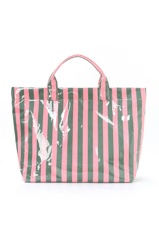 Striped Tote Bag with Glossy Finish