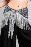 Leopard Sequin Fringe Wrap Belt
