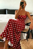 Polka Dot Spaghetti Strap Maxi Dress