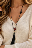 Beaded Tassel Cord Necklace