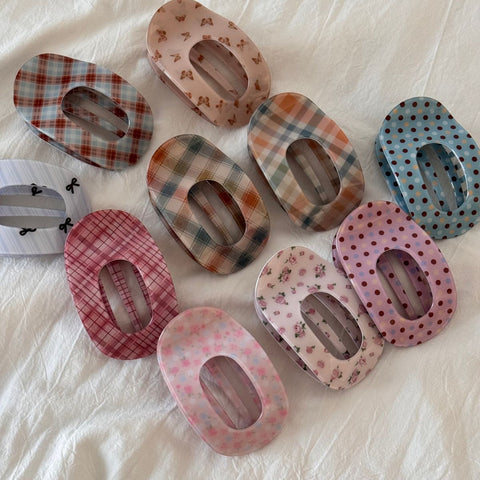Floral Polka Dot Plaid Bow Butterfly Hair Clip