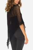 Sheer Asymmetric Hem Blouse