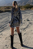 Sequin Cutout Long Sleeve Mini Dress