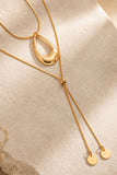 Layered Teardrop Pendant Lariat Necklace