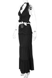 Halter Tie-Back Skirt Set