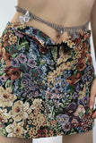 Floral Jacquard Tube Top Skirt Set
