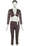 Sheer Polka Dot Ring Front Pants Set