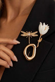 Dragonfly and Floral Lapel Pin