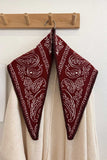 Paisley Print Knit Triangle Scarf