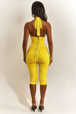 Polka Dot Halter Lace-Up Back Jumpsuit