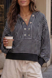 Striped Hooded Crop Sweatshirt
