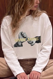 Graphic Print Crew Neck Long Sleeve T-Shirt
