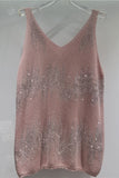 Sequin V-Neck Sleeveless Tank