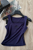 Square Neck Letter Graphic Tank Top