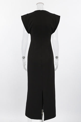 Keyhole Detail Midi Dress