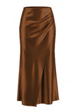 Asymmetric Wrap Midi Skirt