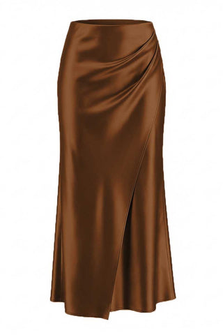 Asymmetric Wrap Midi Skirt